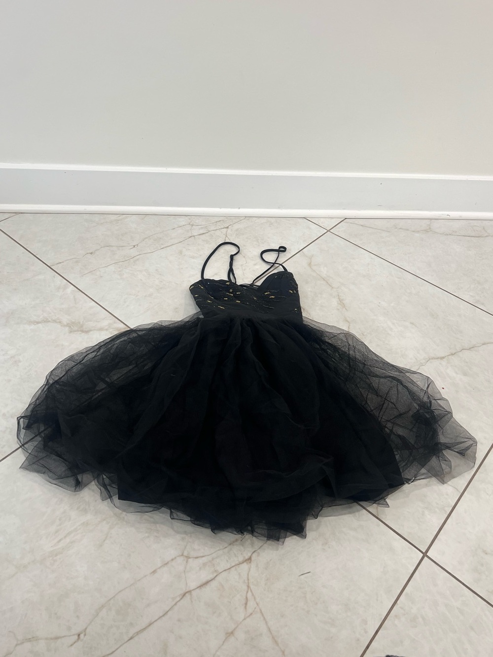 BCBGeneration Black Tulle Mini Dress Size 0 US